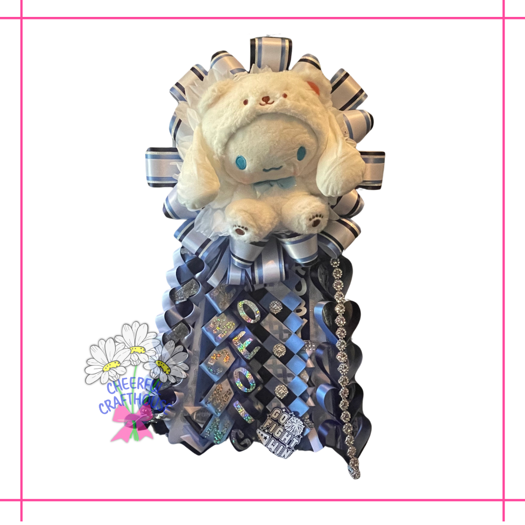 Custom Peewee Mum, Special braid, Team Homecoming mum.