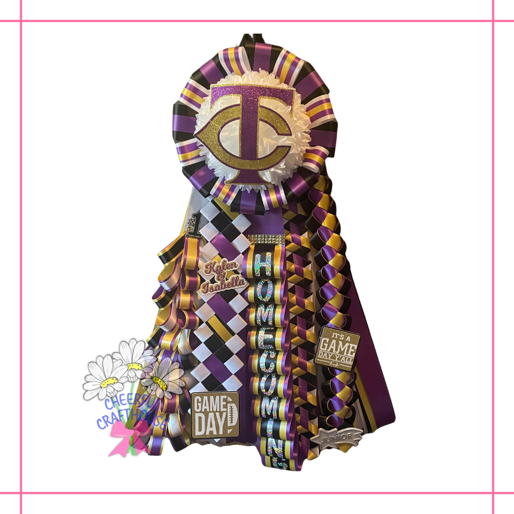 Purple, Gold, and White Garter. Timber creek Homecoming Garter.